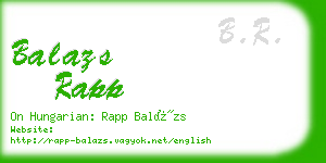 balazs rapp business card